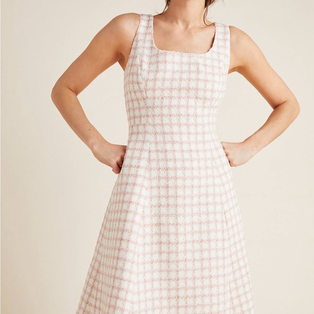 Gal Meets Glam By Anthropologie - Evangeline Windowpane Dress Sz 8p